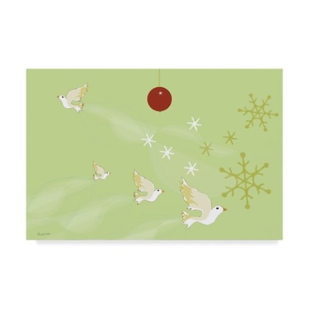 Anne Cote 'Christmas Morning White Birds' Canvas Art,12x19